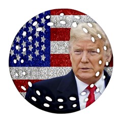 Trump President Sticker Design Round Filigree Ornament (two Sides) by dflcprintsclothing