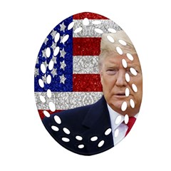 Trump President Sticker Design Oval Filigree Ornament (two Sides) by dflcprintsclothing