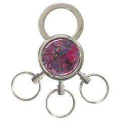 Marbling Ornate 3-ring Key Chain by kaleidomarblingart