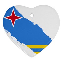 Flag Map Of Aruba Heart Ornament (two Sides) by abbeyz71