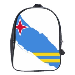 Flag Map Of Aruba School Bag (large)