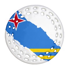 Flag Map Of Aruba Ornament (round Filigree) by abbeyz71