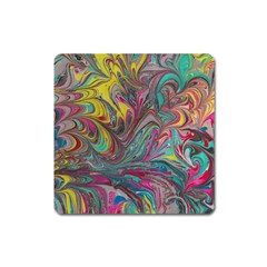 Abstract Marbling Square Magnet by kaleidomarblingart