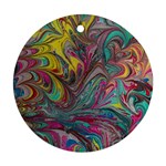 Abstract marbling Round Ornament (Two Sides) Back