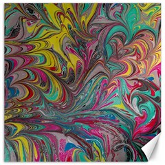 Abstract Marbling Canvas 12  X 12  by kaleidomarblingart