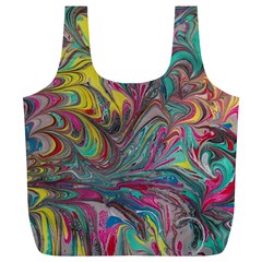 Abstract Marbling Full Print Recycle Bag (xl) by kaleidomarblingart