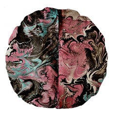 Marbling Collage Large 18  Premium Flano Round Cushions by kaleidomarblingart