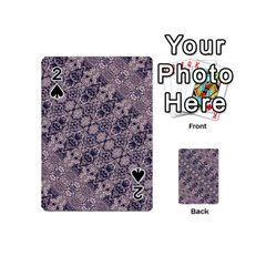 Violet Textured Mosaic Ornate Print Playing Cards 54 Designs (mini) by dflcprintsclothing