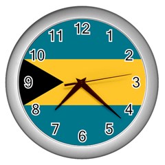 Flag Of The Bahamas Wall Clock (silver)