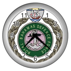 Emblem Of Bahamas Defence Force  Wall Clock (silver)