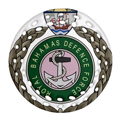 Emblem Of Bahamas Defence Force  Round Filigree Ornament (two Sides) by abbeyz71