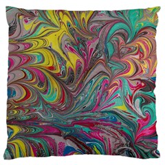 Abstract Marbling Swirls Large Cushion Case (one Side) by kaleidomarblingart