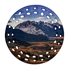 Mountain Patagonian Landscape, Santa Cruz, Argentina Round Filigree Ornament (two Sides) by dflcprintsclothing