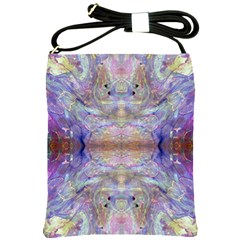 Amethyst Marbling Shoulder Sling Bag by kaleidomarblingart