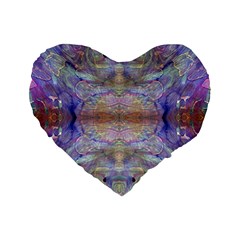 Amethyst Marbling Standard 16  Premium Flano Heart Shape Cushions by kaleidomarblingart