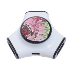 Petals With Marbling 3-port Usb Hub by kaleidomarblingart