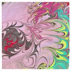 Petals With Marbling Wooden Puzzle Square by kaleidomarblingart