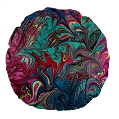 Psychedelic Marbling Patterns Iv Large 18  Premium Flano Round Cushions by kaleidomarblingart