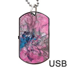 Brush Strokes On Marbling Patterns Dog Tag Usb Flash (two Sides) by kaleidomarblingart