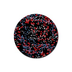 Multicolored Bubbles Motif Abstract Pattern Rubber Round Coaster (4 Pack)  by dflcprintsclothing