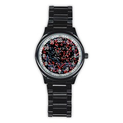 Multicolored Bubbles Motif Abstract Pattern Stainless Steel Round Watch by dflcprintsclothing