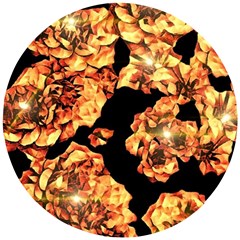 Copper Floral Wooden Puzzle Round by Janetaudreywilson