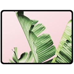 Palm Leaf Fleece Blanket (large)  by goljakoff