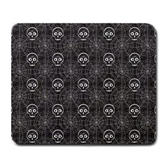 Skull And Spider Web On Dark Background Large Mousepads