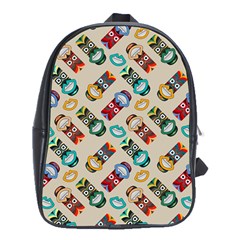 Ethnic Tribal Masks School Bag (xl) by tmsartbazaar