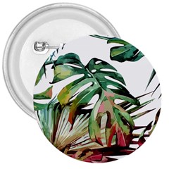 Watercolor Monstera Leaves 3  Buttons by goljakoff