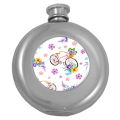 Cycle Ride Round Hip Flask (5 Oz) by designsbymallika