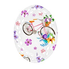 Cycle Ride Oval Filigree Ornament (two Sides) by designsbymallika