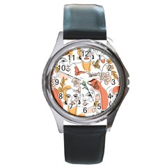 Lady Like Round Metal Watch by designsbymallika