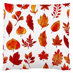 Autumn Pattern Large Flano Cushion Case (two Sides) by designsbymallika