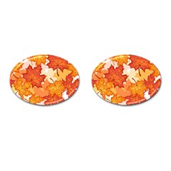 Autumn Leaves Pattern Cufflinks (oval) by designsbymallika