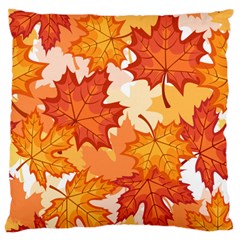 Autumn Leaves Pattern Large Cushion Case (one Side) by designsbymallika