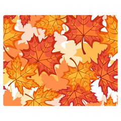 Autumn Leaves Pattern Double Sided Flano Blanket (medium)  by designsbymallika