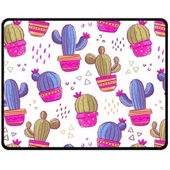 Cactus Love 4 Double Sided Fleece Blanket (medium)  by designsbymallika