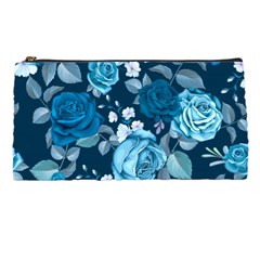 Blue Floral Print  Pencil Case by designsbymallika
