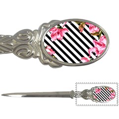 Pink Floral Stripes Letter Opener by designsbymallika