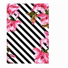 Pink Floral Stripes Large Garden Flag (two Sides)