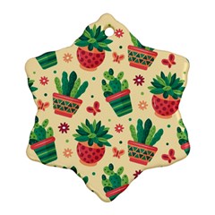 Cactus Love  Snowflake Ornament (two Sides) by designsbymallika