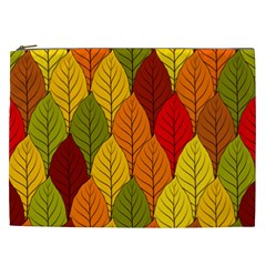 Autumn Leaves Cosmetic Bag (xxl) by designsbymallika