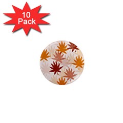 Autumn Leaves Pattern  1  Mini Magnet (10 Pack)  by designsbymallika