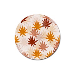 Autumn Leaves Pattern  Magnet 3  (round) by designsbymallika