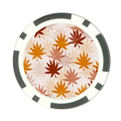 Autumn Leaves Pattern  Poker Chip Card Guard by designsbymallika