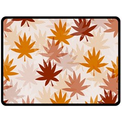 Autumn Leaves Pattern  Double Sided Fleece Blanket (large)  by designsbymallika