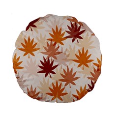 Autumn Leaves Pattern  Standard 15  Premium Flano Round Cushions