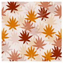 Autumn Leaves Pattern  Wooden Puzzle Square by designsbymallika