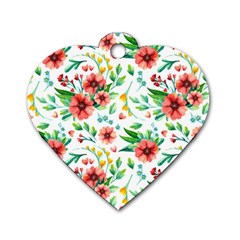 Beautiful Orange Flowers Dog Tag Heart (two Sides) by designsbymallika